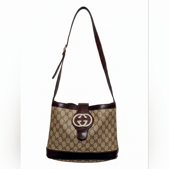 Gucci Handbags - Gucci Vintage GG Coated Canvas Shoulder Bag  - VGUC!